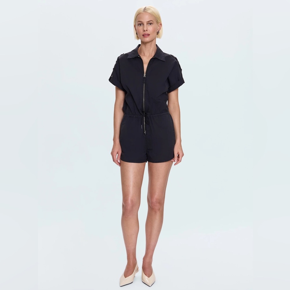 MEG ZIP FRONT ROMPER - FADE TO BLACK